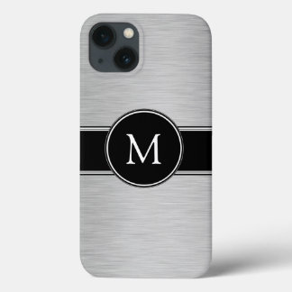 Funda Para iPhone 13 Plata, negro, blanco con tu monograma