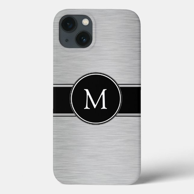 Funda De Case-Mate Para iPhone Plata, negro, blanco con tu monograma (Reverso)