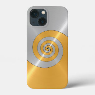 Funda Para iPhone 13 Mini Plata y oro Stainless Shiny Look Fundas-Mamáes