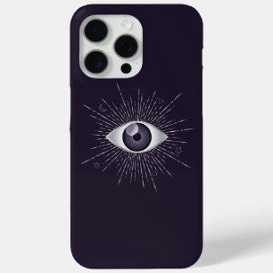 Funda Para iPhone 15 Pro Max Plata y Violeta Mística Mística Ojo Nazar Mati