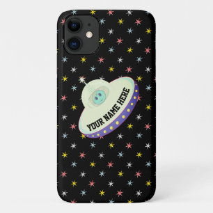 Funda Para iPhone 11 Platillo volador moderno y estrellas multicolores 