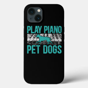 Funda Para iPhone 13 Play Piano Mascota Perros Músico Instrumento music