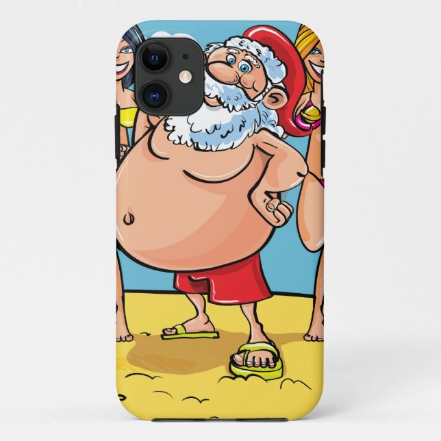 Funda De Case-Mate Para iPhone playa bikini santa claus (Reverso)