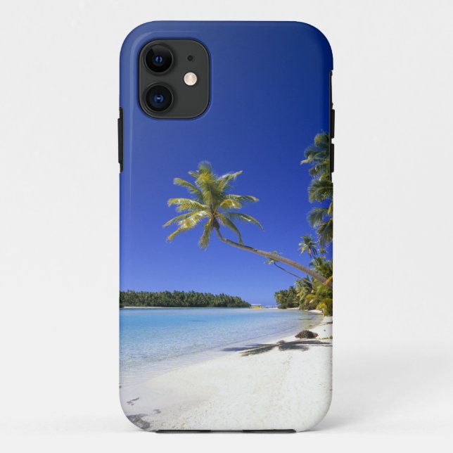 Funda De Case-Mate Para iPhone Playa bordeada de palmeras Islas Cook (Reverso)