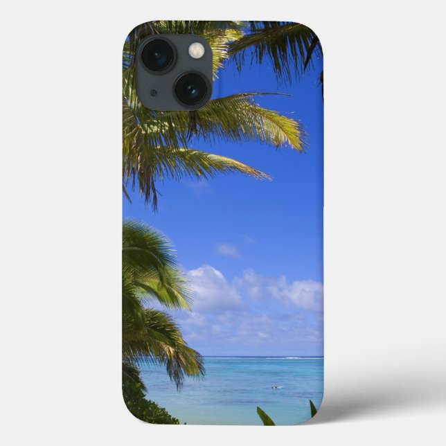 Funda De Case-Mate Para iPhone Playa bordeada de palmeras Islas Cook 2 (Reverso)
