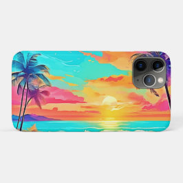 Funda Para iPhone 11 Pro Playa de Arcoiris Sunset