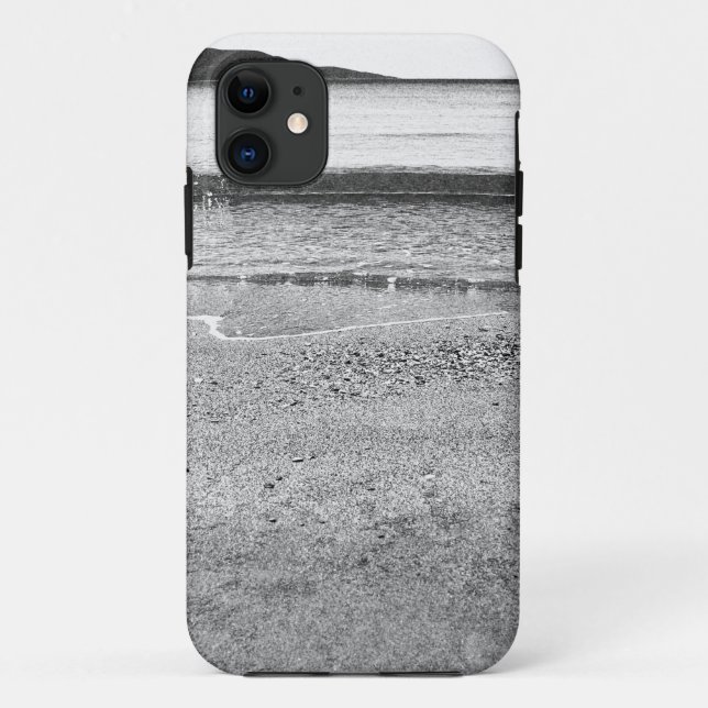 Funda De Case-Mate Para iPhone Playa de arena negra y blanca (Reverso)