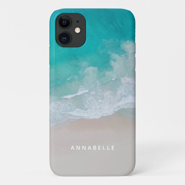 Funda De Case-Mate Para iPhone playa de arena tropical océano olas soleadas moder (Reverso)