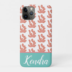Funda Para iPhone 11 Pro Playa de Arrecife de Coral Patrón de Verano Verde 