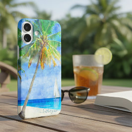 Funda Para iPhone XS Max Playa de la Isla de las Aguas Tropicales Palm Sail