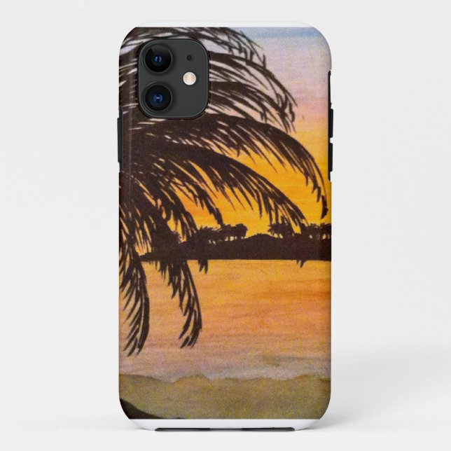 Funda De Case-Mate Para iPhone playa de la puesta del sol (Reverso)