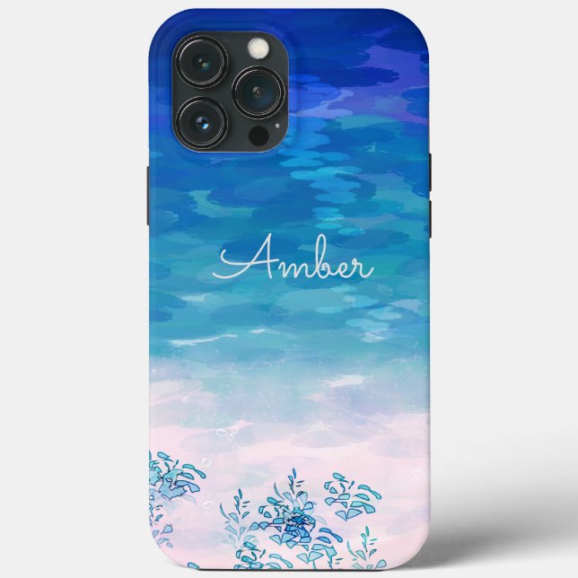 Funda De Case-Mate Para iPhone Playa de Océano Azul Personalizada (Reverso )