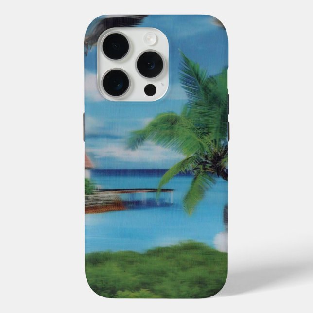 Funda De Case-Mate Para iPhone Playa de palmeras de coco.jpg (Reverso )