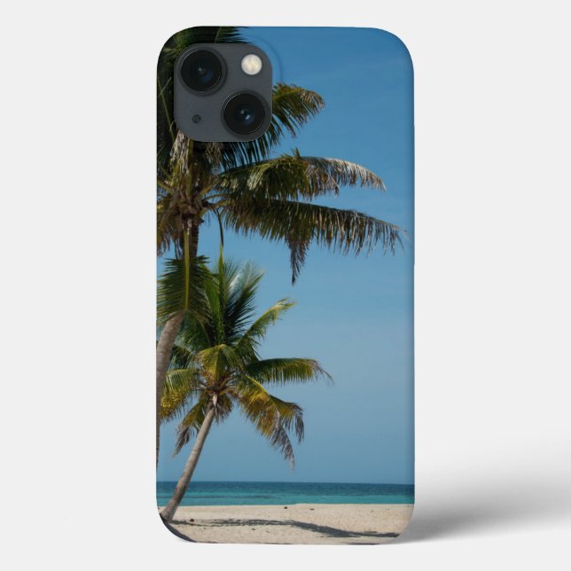Funda De Case-Mate Para iPhone Playa de palmeras y arena blanca (Reverso)