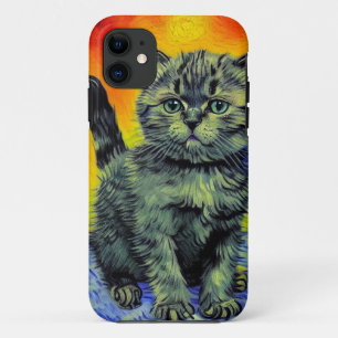 Funda Para iPhone 11 Playa de Sunset Cat Style Van Gogh