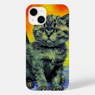 Funda Para iPhone 14 De Case-Mate Playa de Sunset Cat Style Van Gogh