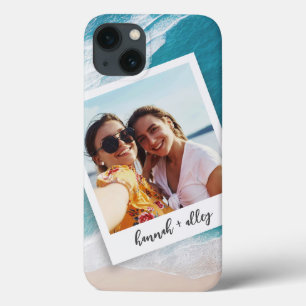 Funda Para iPhone 13 Playa de texto de guión de Personalizado de fotos