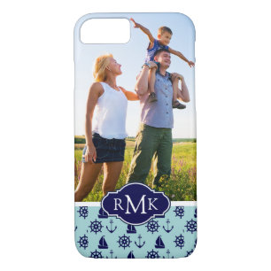 Funda Para iPhone 8/7 Playa el Pattern  su foto y monograma