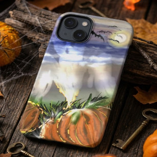 Funda Para iPhone 13 Playa Embrujada Con Un Fantasma Y Calabazas