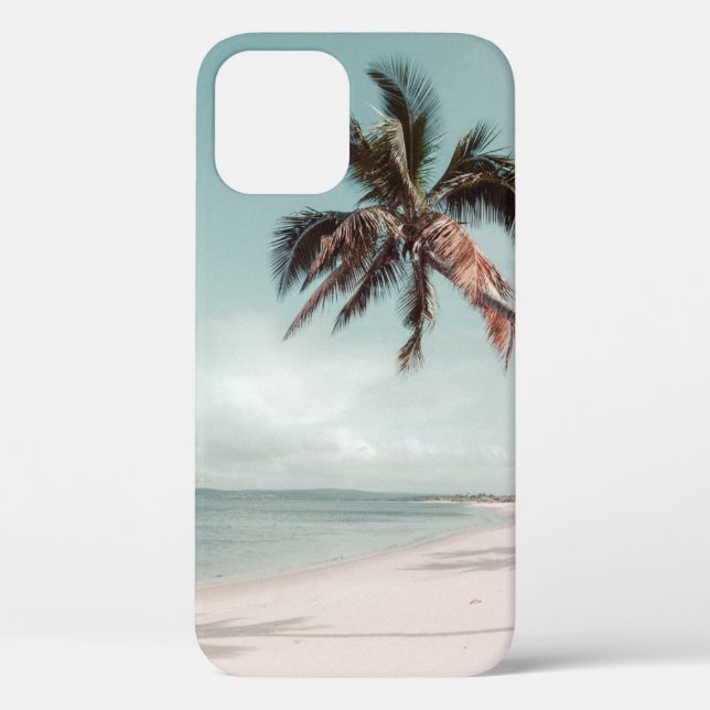 Funda De Case-Mate Para iPhone Playa junto a la palmera de coco (Reverso )