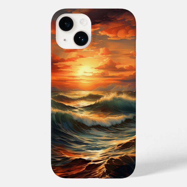 Funda De Case-Mate Para iPhone Playa Panorámica Sunset Golden Nature Glow (Reverso )