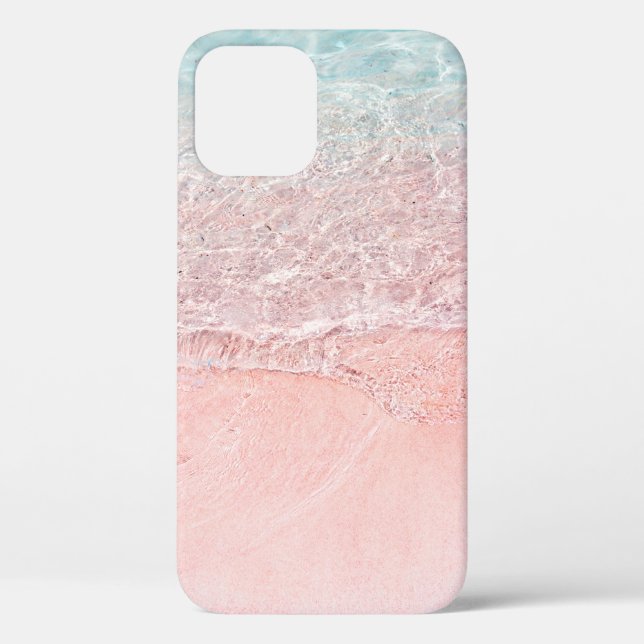 Funda De Case-Mate Para iPhone Playa rosa y ola de salpicaduras (Reverso )