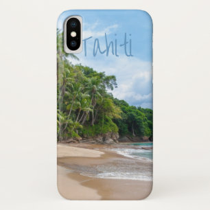 Funda Para iPhone X Playa Tahiti Sand Blue Sky Palm Trees