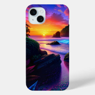 Funda Para iPhone 15 Mini Playa tropical de fantasía 1