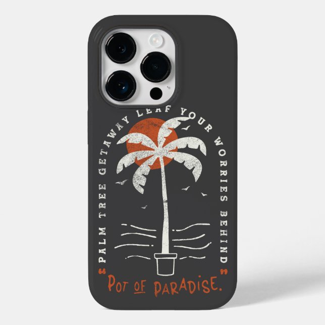Funda De Case-Mate Para iPhone Playa Tropical Palm Tree Vibes Sol Verano Retro (Reverso )