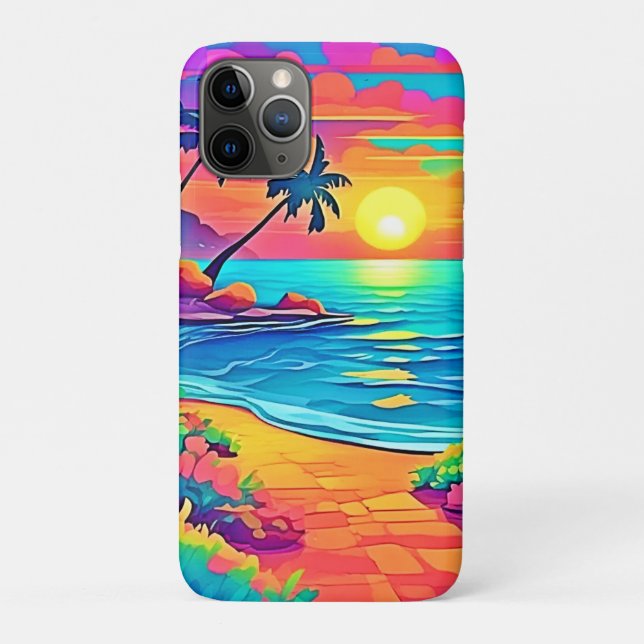 Funda De Case-Mate Para iPhone Playa Tropical Sunset (Reverso)