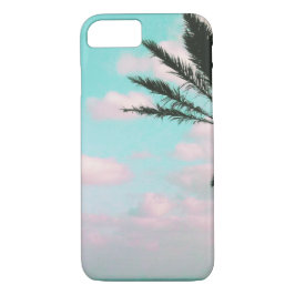 Funda Para iPhone 8/7 Playa tropical, vistas al océano, nubes rosas, pal