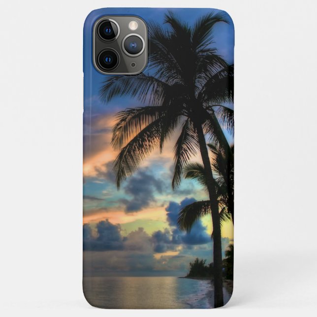 Funda De Case-Mate Para iPhone Playa tropical y palmeras (Reverso)