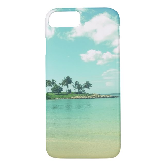 Funda De Case-Mate Para iPhone Playa turquesa tranquila y serena en Hawái (Reverso)