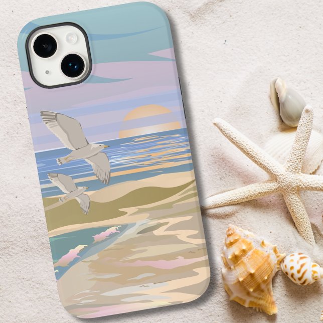 Funda De Case-Mate Para iPhone Playa veraniega del atardecer (Pastel Summer Sunset Beach Case-Mate iPhone 14 Plus Case)