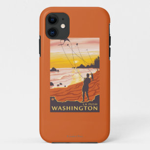 Funda Para iPhone 11 Playa y cometas - empuje del La, Washington