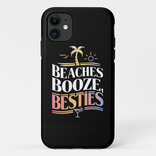 Funda De Case-Mate Para iPhone Playas Alcohol y Amigas Árbol de Coco Verano  (Reverso)