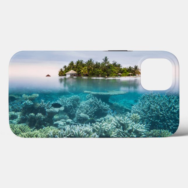 Funda De Case-Mate Para iPhone Playas tropicales | Atolón Ari de Maldivas (Reverso (Horizontal))