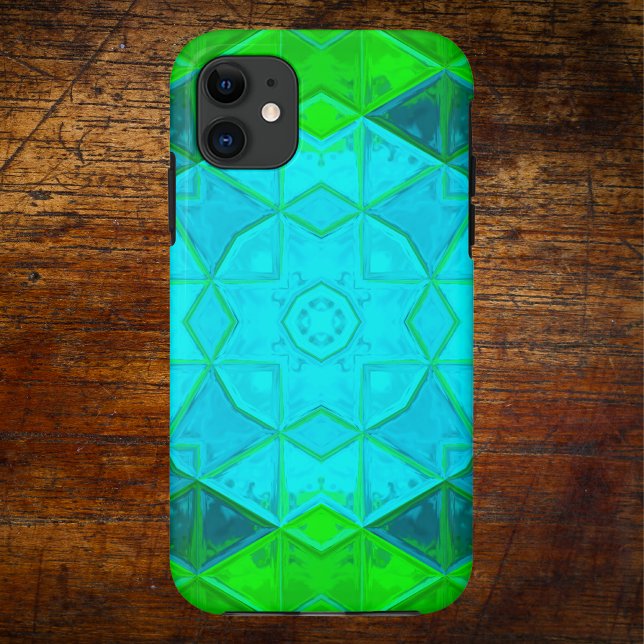 Funda De Case-Mate Para iPhone Plaza Kaleidoscope Mosaico Verde y Azul (Subido por el creador)
