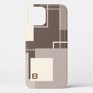 Funda Para iPhone 12 Pro Plazas geométricas - Chocolate y crema