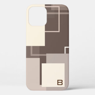 Funda Para iPhone 12 Pro Plazas geométricas - Chocolate y crema