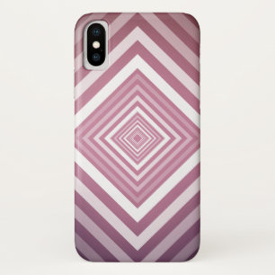 Funda Para iPhone X Plazas modernas de degradado rosa y blanco