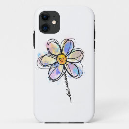 Funda Para iPhone 11 Plomo con amor, margarita abstracta acuarela