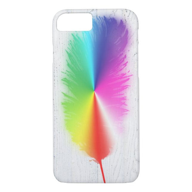 Funda De Case-Mate Para iPhone Pluma arcoiris (Reverso)