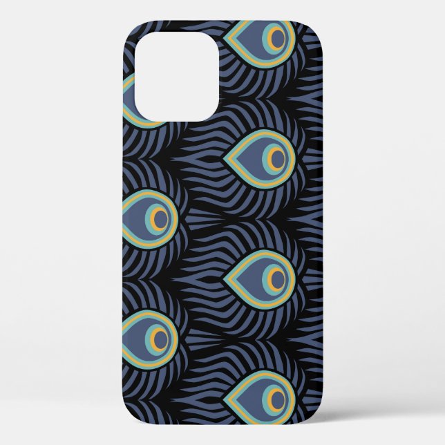 Funda De Case-Mate Para iPhone Pluma de pavo real: Patrón elegante. (Reverso )