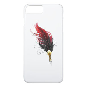 Funda Para iPhone 8 Plus/7 Plus Pluma de plumas rojas con nido de oro