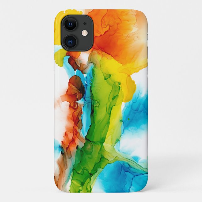 Funda De Case-Mate Para iPhone Pluma primaria - acuarelas (Reverso)