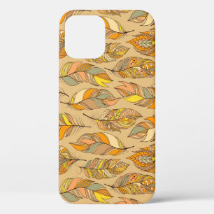 Funda Para iPhone 12 Plumas abstractas coloridas: patrón de vintage