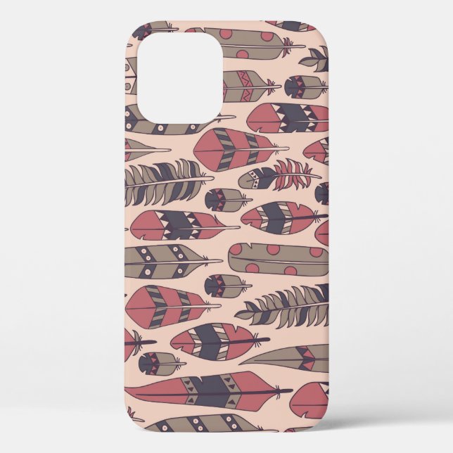 Funda De Case-Mate Para iPhone Plumas abstractas: colorido fondo vintage. (Reverso )