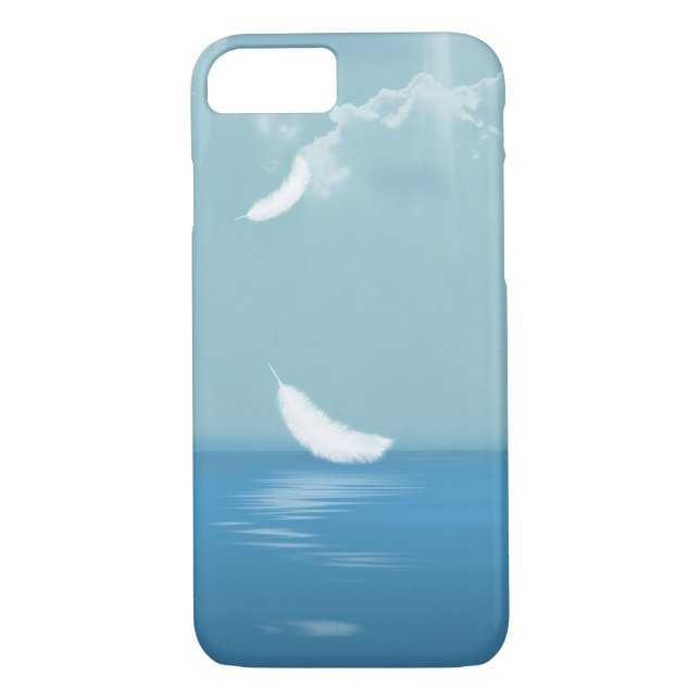 Funda De Case-Mate Para iPhone plumas blancas flotantes sobre el océano (Reverso)