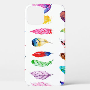 Funda Para iPhone 12 Plumas de acuarela: Hermosa Colección Vintage.